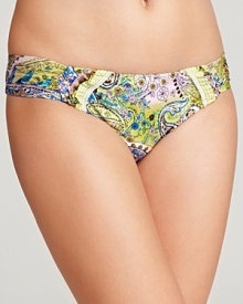 This paisley print bikini from Lucky Brand was made for sipping margaritas. With gold rimmed aviators and and cutoff shorts, the look is all-American effortless glamour.