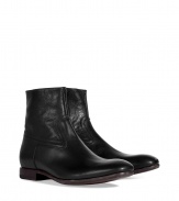 Inject high style to any look with these sophisticated leather ankle boots from Paul Smith - Rounded upturned toe, chunky heel, supple leather with textured leather upper panel, side zip closure - Style with straight leg jeans and a cashmere pullover or a sleek suit