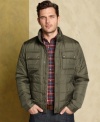 Put a cool spin on classic when you walk out the door in this Tommy Hilfiger quilted puffer coat with hidden hood.