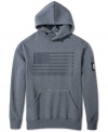 Pledge your allegiance to style in this cozy flag print fleece hoodie from Ecko Unltd.