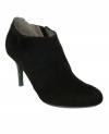 Try on DKNYC's Samira booties and watch as the smooth suede and thin heel top off your look with elegant style.