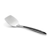 Crafted from stainless steel with heat-resistant soft-touch silicone accents, this Calphalon turner is comfortable where it should be: in the handle, and the flexible head will slide easily under food. Their long handles and generous size make maneuvering in the kitchen faster and safer. All edges are tapered for easy turning.