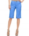 Take a break from the usual denim mini shorts and try this casual Bermuda style from DKNY Jeans. The pastel wash is right on-trend; the cuffed leg is so summery!