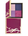 For the first time, a spring look inspired by Lloyd Simmonds, YSL's International Makeup Artist. This limited edition eye shadow palette draws inspiration from a sweet treat and features 4 shades each with a different finish: matte, shimmery, satiny and velvety for a fresh spring look. Shades are Powder Pink, Blue, Lavender and Pink.