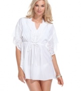 Cover up in style with Raviya's cotton tunic! The eyelet details give it a charming, feminine look.