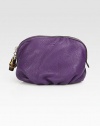 Soft deer skin in slouchy zip-top bag.Top zip closureOne inside open pocketFully lined6¼W X 4¾H X 3DMade in Italy