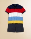 Rendered in lightweight cotton, this classic, colorful polo features signature pony embroidery pony at the chest and wide stripes.Polo collarShort sleevesButton downCottonMachine washImported Please note: Number of buttons may vary depending on size ordered. 