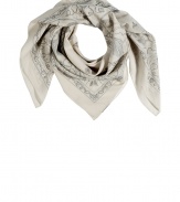 With a fantastical creature print and light white coloring, McQ Alexander McQueens silk-cotton scarf lends a unique edge of intrigue to any outfit - Stitched edges, solid border - Wear bandana-style with a tissue tee, jeans and leather biker jacket