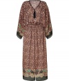 Elegant caftan of fine, patterned synthetic fiber - Glamorous leopard print and black border hem - Super soft and breezy, feels luxurious on the skin - Loose case, with waist accent and decorative drapery - Cropped sleeve length - Great for the beach or beach club over a bikini and with strappy sandals or leather thongs