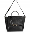 With a ladylike top handle and practical crossbody strap, Diane von Furstenbergs woven raffia satchel is perfect choice for busy days - Flap with push-lock bar closure, zippered back pocket, leather satchel handle with lips mirror concealed in attached logo fob, removable belted leather crossbody strap, leather base, inside cinch strap with push-stud closures, zippered back wall pocket, two front wall slot pockets, zippered front wall pocket, protective feet - Wear as a chic polish to tailored business looks