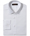 Slim fit. Wide stripes. Bring balance to your work wardrobe with this long-sleeved dress shirt by Ben Sherman.