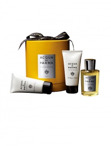 The best products from the Colonia Assoluta collection are presented in the deluxe Acqua di Parma yellow hat box, making it the perfect luxurious holiday gift. Set includes: EDC Spray, 3.4 oz.; Shower Gel, 2.5 oz. and Face Emulsion, 2.5 oz. Made in Italy. 