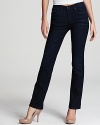 Eileen Fisher's sleek straight leg jeans provide a crisp, flattering foundation to this season's statement tops.