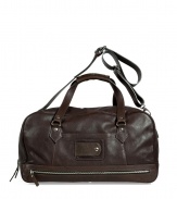 Stash away work and weekend essentials alike in Maison Martin Margielas sleek chocolate leather travel bag, complete with a roomy interior and adjustable shoulder strap - Top zip, snapped luggage tag slot, removable shoulder strap, protective feet - Perfect for both chic business trips and jaunts to the gym