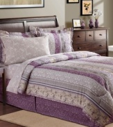 Prints charming. A mix of patterns in purple hues create a comforting oasis in the Norwood bedding ensemble. Arrives complete with coordinating sheeting featuring an allover wildflower print.