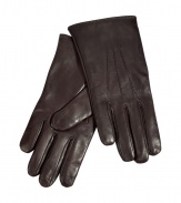 Add a sophisticated accent to your cold weather style with these luxe leather gloves from Paul Smith - Supple leather gloves with stitching detailing - Pair with jeans, a cashmere pullover, a parka, and boots