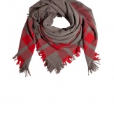 Finish your outfit on a Downtown-cool note with Marc by Marc Jacobs utilitarian-chic fringed plaid army blanket scarf - Square-shaped - Wrap around rugged looks, or team with timeless-classic tailored outerwear