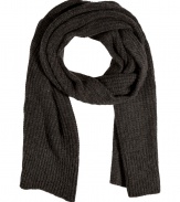 Finish cool weather looks on an understated modern note with Rag & Bones ultra hip, textural knit scarf - Contrast ribbed ends - Wrap around colorful cashmere or contemporary-cut outerwear