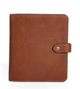 Stay organized in style with this natural veg tanned leather agenda from Mulberry - the perfect solution for keeping track of your busy workweek - Textured leather with snapped tab closure, inner binder with page inserts and folders - Great for everyday use or as a thoughtful gift