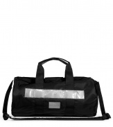 Chic black hi-fi duffle bag from Marc by Marc Jacobs - This modern take on the classic duffle is ultra-chic and versatile - Sporty nylon bag with leather details - A great addition to any outfit