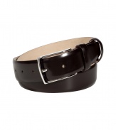 Cinch your look in style with this luxe leather belt from Etro - Smooth leather with a silver-tone buckle - Pair with jeans, chinos, or slim trousers