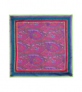 Inject dapper style to your dressed up look with this paisley printed pocket square from Etro thats fit for a modern dandy - Elegant paisley printed silk pocket square - Wear with a slim suit and dress shoes