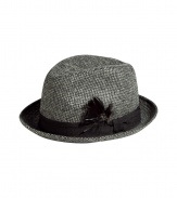 Channel classic dandy style in this suave tweed trilby hat from Paul Smith - Classic trilby style, black band with feather detail - Wear with a sleek suit and suede ankle boots