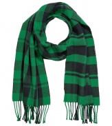 A must-have staple for transitional weather, this cotton scarf from Polo Ralph Lauren boasts a vibrant plaid print and an easy to style length  - All-over plaid print, fringed trim - Pair with a cashmere pullover, straight leg jeans, a parka, and suede ankle boots