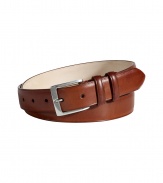 Easy elegance is a cinch with Paul Smiths brown leather belt - Smooth leather, silver-toned buckle - Versatile medium width ideal for any number of occasions - Pair with chinos, dress trousers or dark denim