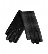 Toughen up your classic cold weather style with these leather and wool combo gloves from Paul Smith Accessories - Two-sided gloves with plaid wool and supple leather - Perfect for a winter stroll or as a thoughtful holiday gift