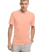 The classic polo that refines any casual look in a luxurious feeling cotton weave from Calvin Klein.