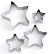 Your little ones will reach for the stars! Take your cookie creations to the next level with these graduated star cutters that open the door to culinary creativity. Made from stainless steel, each cookie cutter is ready for use after use.