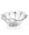 A delicately ruffled flower in pure glass, this figural Leporis bowl from Gibson suffuses your table with a touch of spring. Use for serving the meal or as a simple centerpiece.