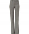 Bring instant chic to your workweek in these flatter trousers from Ralph Lauren - Flat front, belt loops, back welt pockets, slim fit, straight leg with creasing - Style with a tie-neck blouse, a cashmere cardigan, and platform pumps