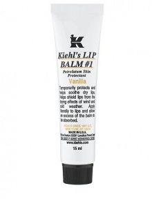 SPF 4 sunscreen. Relieves Cracked or Chapped Lips. Not Tested on Animals. Temporarily protects and helps relieve chapped or cracked lips. Helps protect lips from the drying effects of wind and cold weather. Apply liberally to lips and allow an excess of the balm to be absorbed. 0.5 oz. 