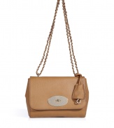 Super stylish and ready for any event, this luxe shoulder bag from It British brand Mulberry will give any look a chic upgrade - Rectangular shape, front flap with a turn-lock clasp, textured leather, chain detailed shoulder strap - Style with skinny jeans and a silk blouse or a slinky cocktail sheath