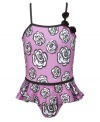 Roses for the little lady. Show off her sweet side in the sun with this pretty one-piece swimsuit from Penelope Mack.