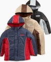 When mother nature huffs and puffs, he'll be prepared to puff back with these sporty puffer jackets from iextreme.  They'll keep him going in the cold winter months.