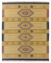 Reminiscent of ancient tribal designs, the Highlands rug creates a powerful accent, every time. Durable, flat-weave construction features a blend of wool and cotton, providing lasting strength in high-traffic rooms.