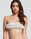 A chicly striped ruffled bandeau swim top from MARC BY MARC JACOBS.