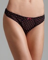 We're in love with this flocked heart low-rise thong from Betsey Johnson.