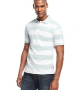 Keep it light. Stay approachable in this striped Izod polo in perfect warm-weather colors.