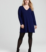 This Eileen Fisher dress was designed to be layered, so try it over leggings, denim or tights and let the wool knit keep you warm all season long.