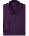 Saturated color and a slim fit make this essential Bar III dress shirt more than just basic.