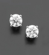 Polished to perfection. Complete your look with timeless studs that pack some serious sparkle. Round-cut diamonds (1/4 ct. t.w.) shine in a 14k white gold prong setting. Approximate diameter: 3-2/10 mm.