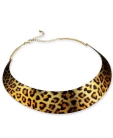 Animal attraction. Leopard print stars on this collar statement necklace from Style&co. Crafted from gold tone mixed metal, it's perfect for a night out in the urban jungle. Approximate length: 9-1/2 inches.