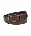 Cinch your look in style with this classic leather belt from Baldessarini - Smooth leather belt with tonal stitching and silver-tone buckle - Pair with slim trousers, jeans, or chinos