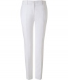 Perfect for building the foundation of your warm weather looks, Michael Kors pristine white cotton trousers are as chic as they are flattering - Side and buttoned back slit pockets, zip fly, button closure, belt loops - Slim fit - Wear with bright tops and chunky statement jewelry