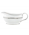 An art deco inspired design, platinum trim and metallic dots lend the Westerly Platinum gravy boat sophisticated polish. Part of a versatile Lenox dinnerware collection designed to complement a variety of settings. Qualifies for Rebate