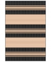 Stripecast: with wide, colorblocked bands and rich texture, Liorra Manne's Tropez Stripe rug has the ability to pull a room together in chic, relaxed style. UV-stabilized, mold and mildew-resistant, the versatile rug in black and oatmeal hues is equally pretty indoors or out.